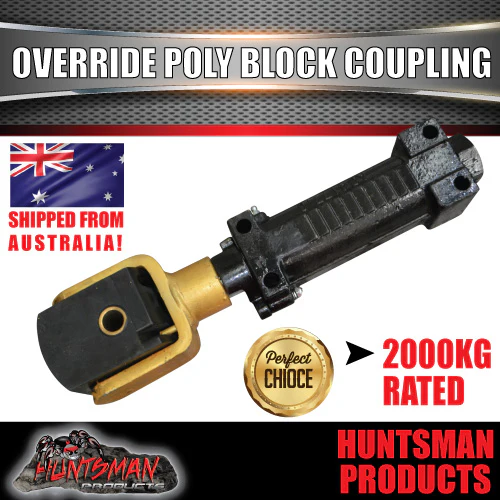 Off Road 2000Kg Trailer Caravan Override Poly Block Coupling & Car Adaptor. CTA Approved - Image 4