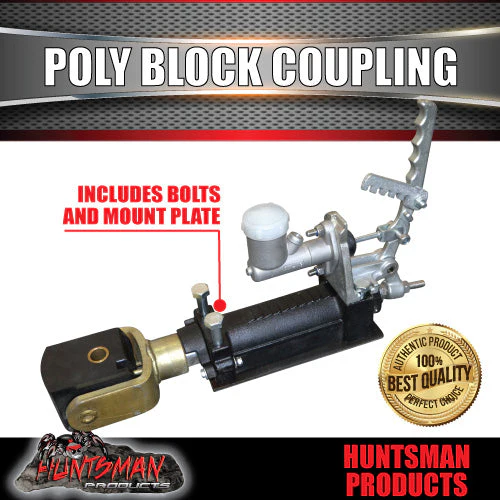 Trailer Caravan Override Poly Block Coupling + 7/8" Master Cylinder & Mount Kit. CTA Approved - Image 2