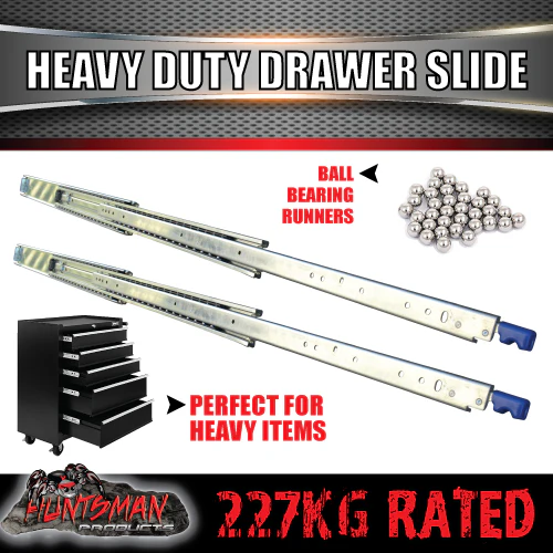 Pair 227kg x 1117mm 44" (closed) Lock in/out Drawer Slides. - Image 2