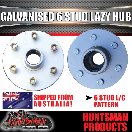 x2 Galvanised 6 stud 6/139.7 PCD Trailer Caravan Hubs & LM Bearing Kits Suit Landcruiser Pattern - Image 3