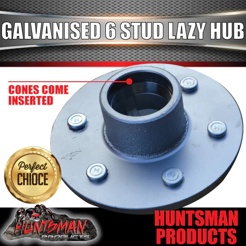 x2 Galvanised 6 stud 6/139.7 PCD Trailer Hubs & Slimline (Ford) Bearing Kits suit Landcruiser Pattern - Image 2