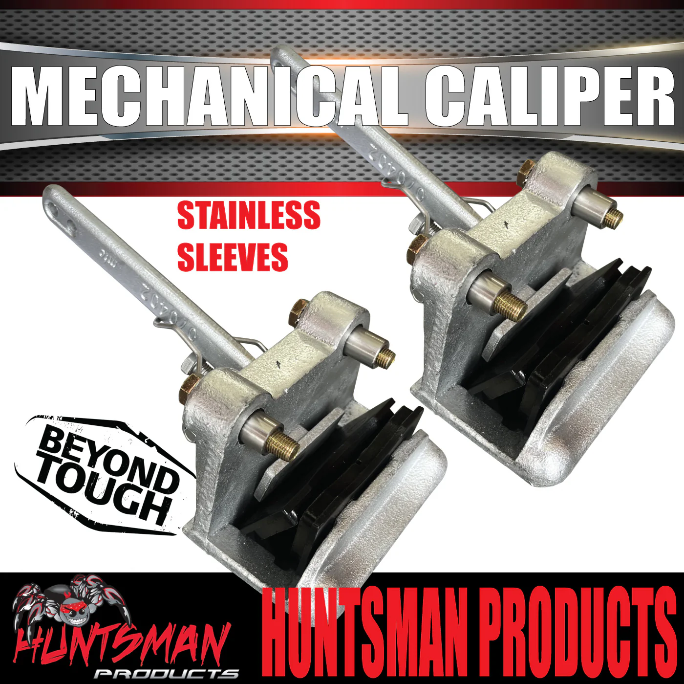 2x Trailer Caravan Galvanised Mechanical Disc Brake Calipers, Bolts & Stainless Sleeves - Image 8