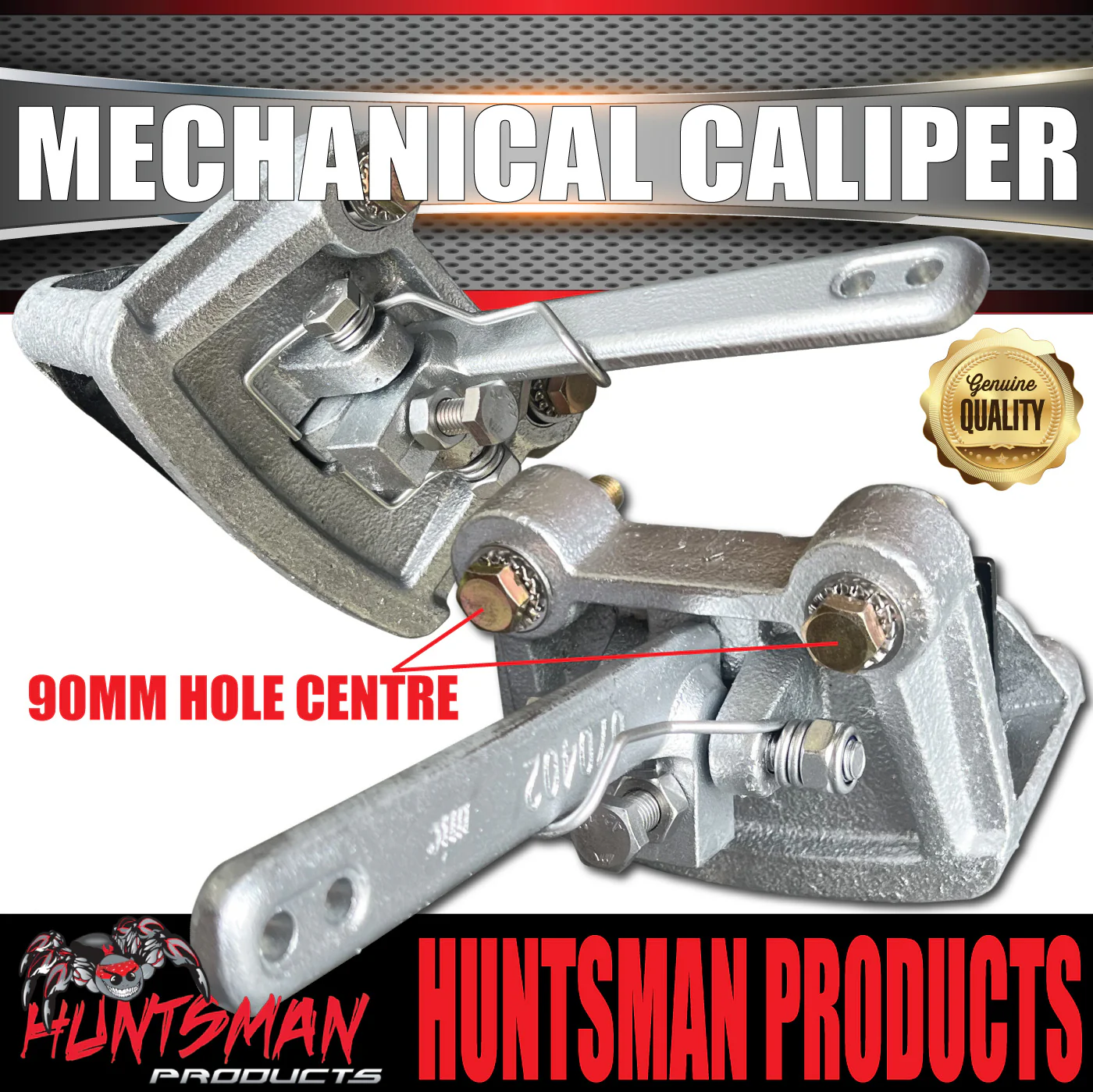2x Trailer Caravan Galvanised Mechanical Disc Brake Calipers, Bolts & Stainless Sleeves - Image 9