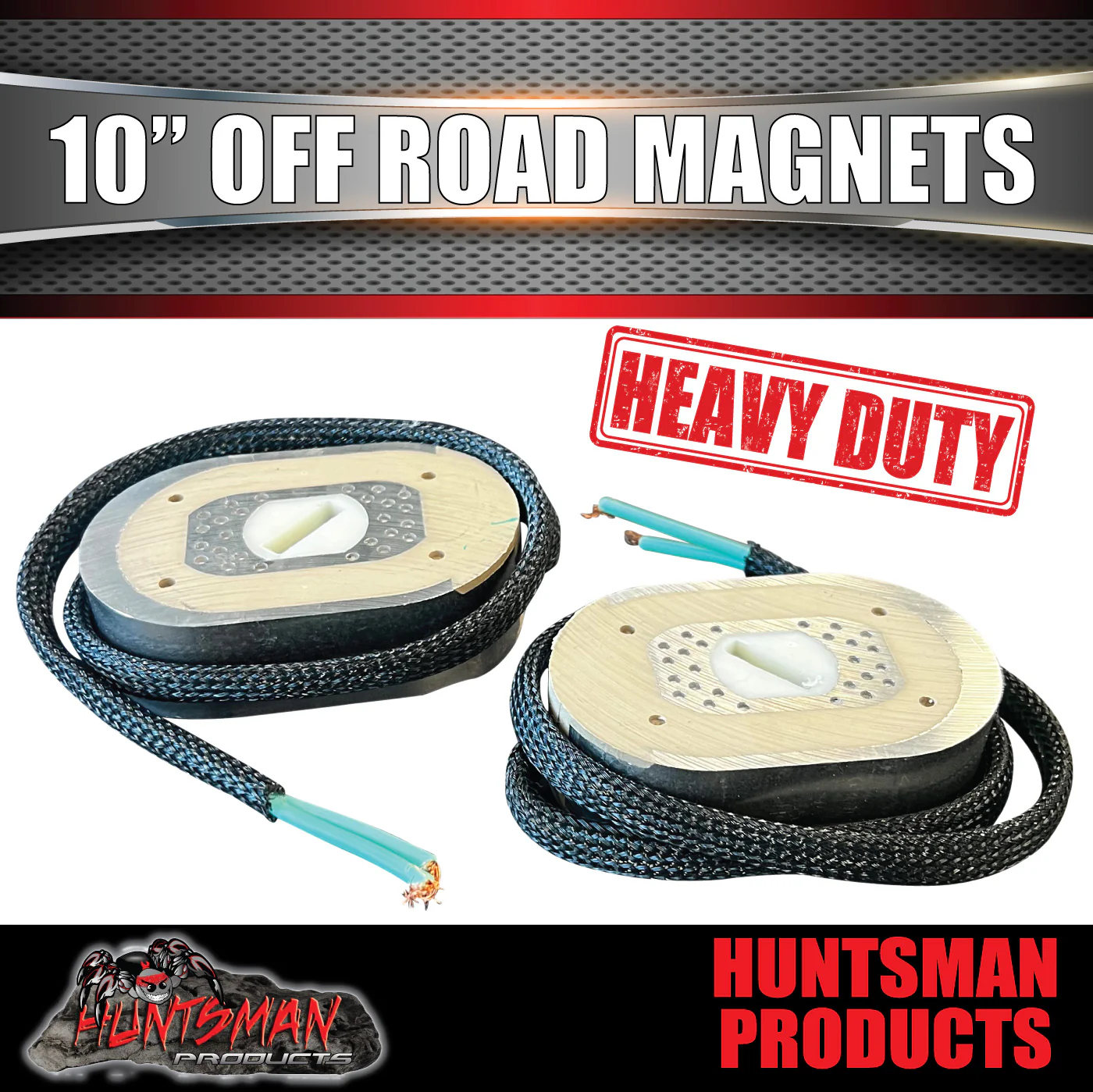 Pair Trailer Caravan 10" Off Road electric Backing Plate Magnets & Springs L&R - Image 2