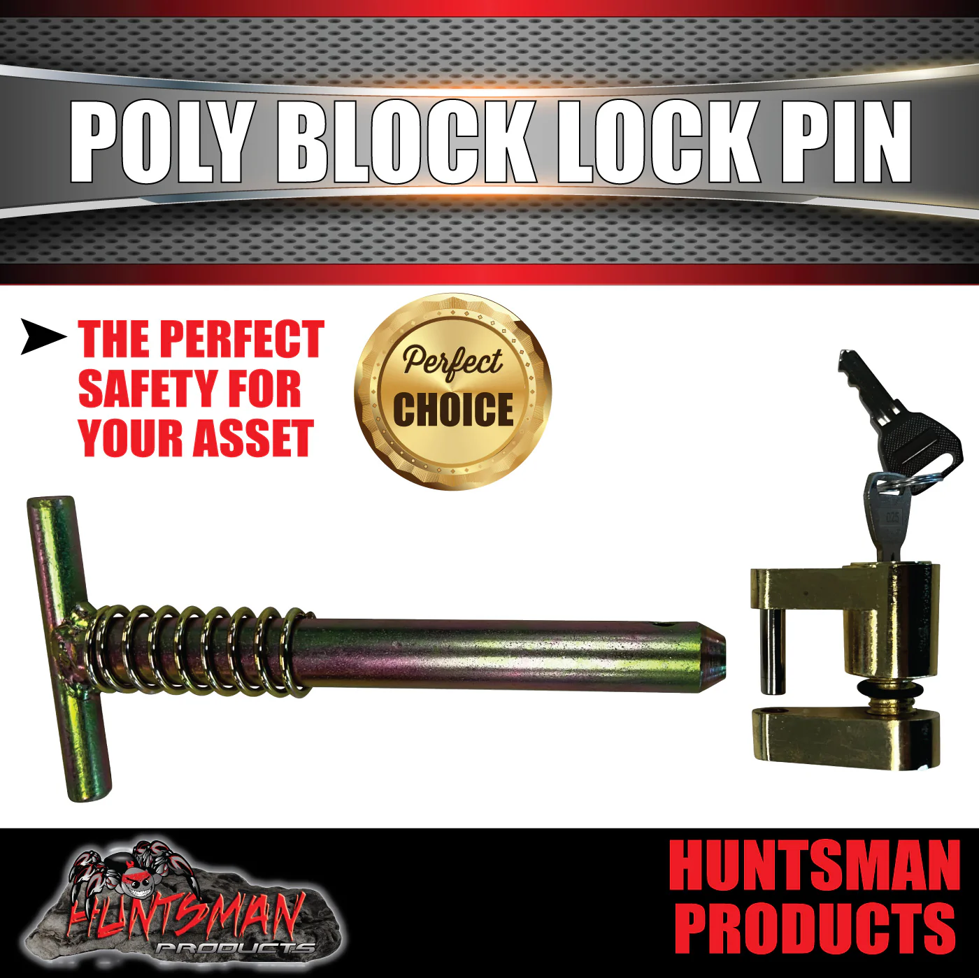 Poly Block coupling Pin & Lock Suit Huntsman Treg Trig For Trailer Caravan - Image 3