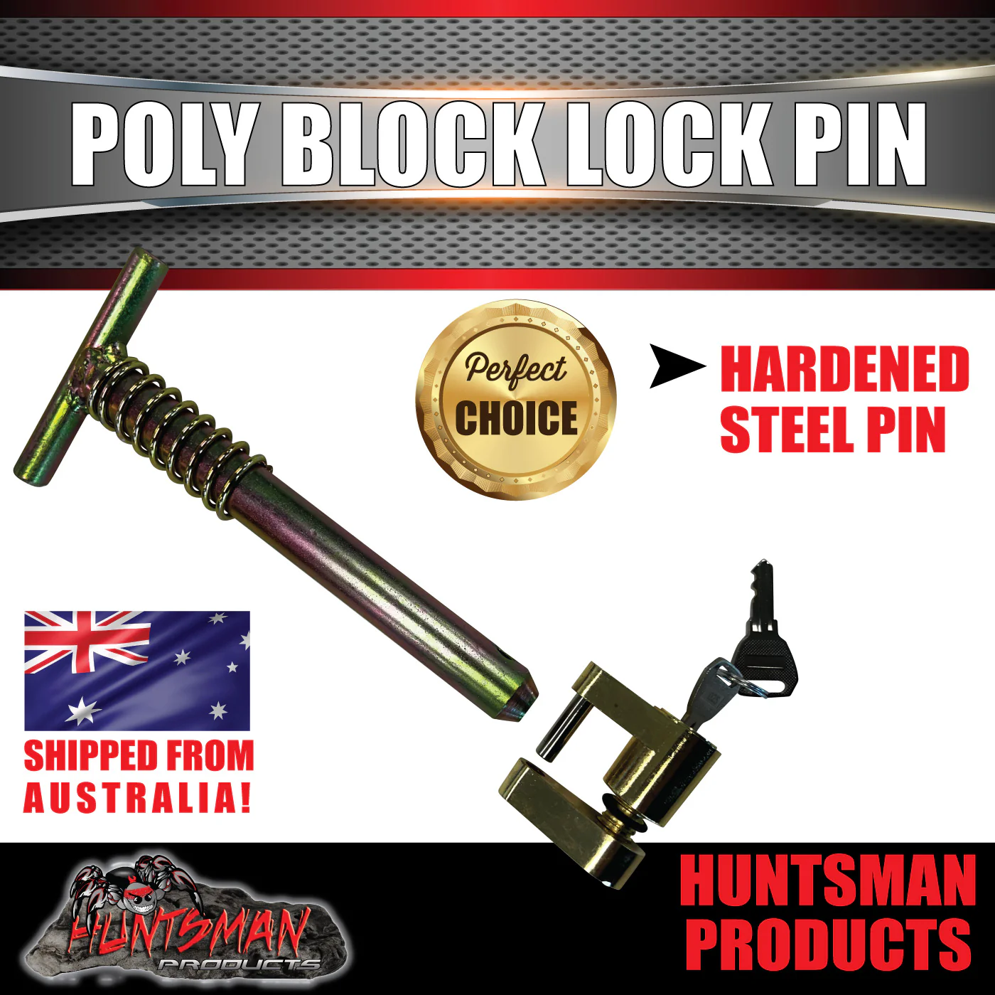 Poly Block coupling Pin & Lock Suit Huntsman Treg Trig For Trailer Caravan - Image 4