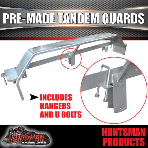 Pre Made Tandem Galvanised Boat Trailer Guards & Rails with Rocker Roller Hanger Set - Image 3