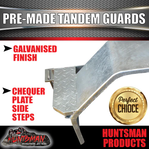 Pre Made Tandem Galvanised Boat Trailer Guards & Rails with Rocker Roller Hanger Set - Image 4