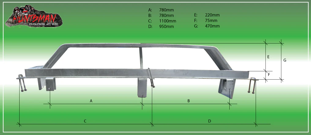 Pre Made Tandem Galvanised Boat Trailer Guards & Rails with Rocker Roller Hanger Set - Image 5