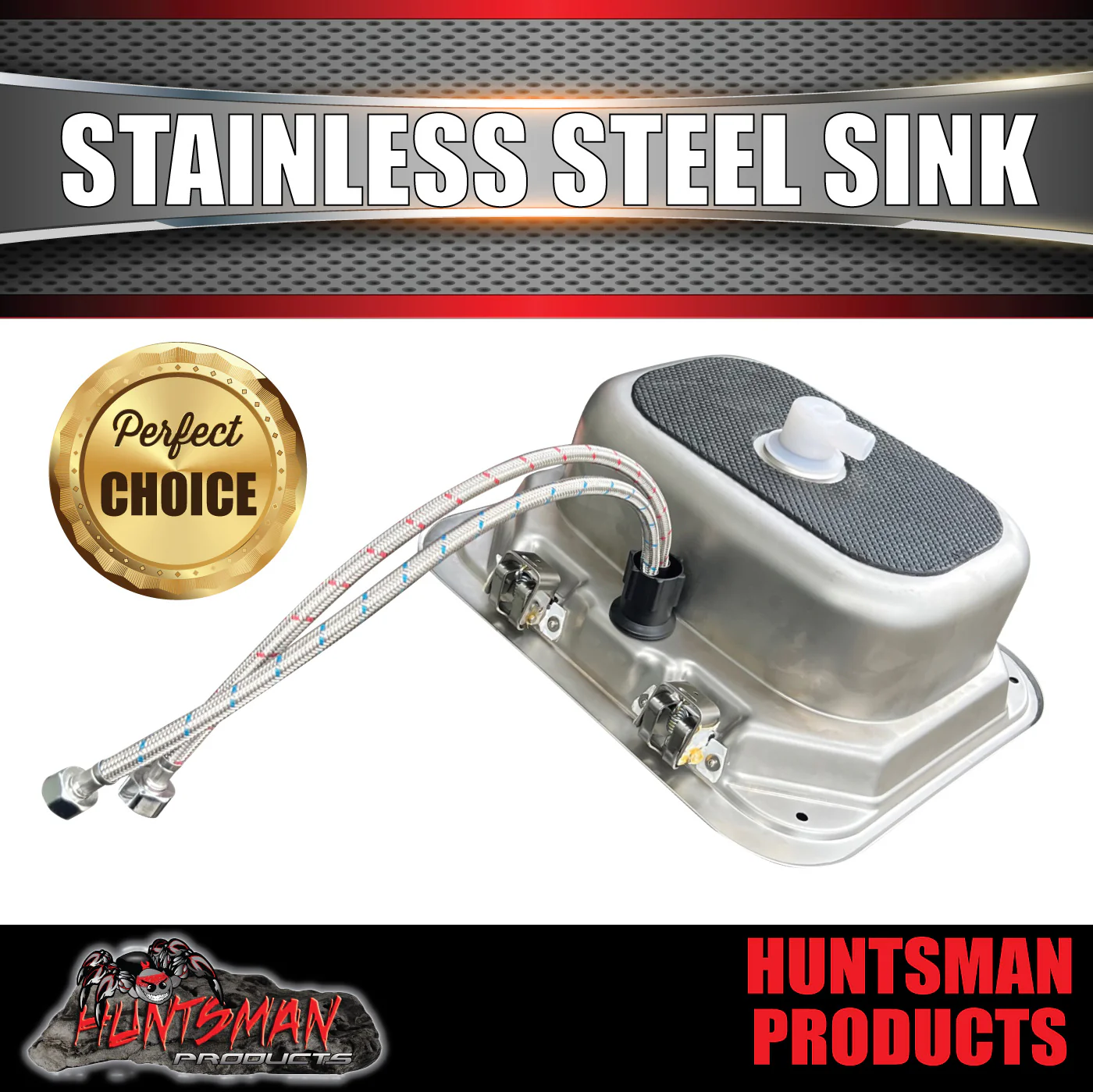 RV Caravan Camper Trailer Kitchen Stainless Sink Basin + Hot Cold Mixer Tap - Image 5
