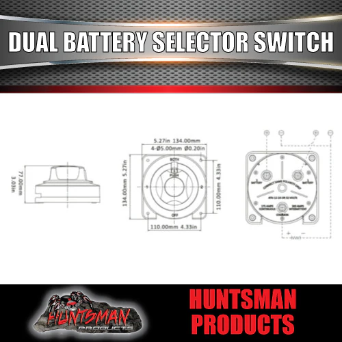 SEAFLO Marine Boat Caravan RV Dual Battery Battery Selector Switch. 3 Position - Image 6
