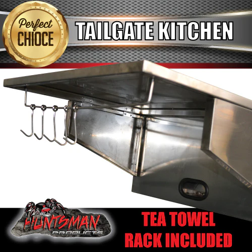 304 Stainless Steel Camper Trailer Caravan Tailgate Kitchen. RHS Sink Solid Back - Image 4
