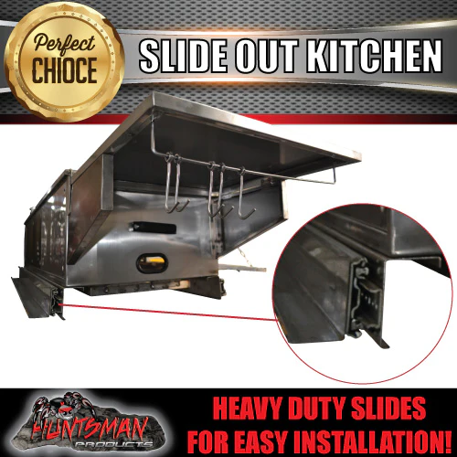 Stainless Steel Camper Trailer Caravan Slide Out Kitchen. 2 Drawers, Sink Tap - Image 4