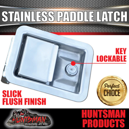 Stainless Steel Rotary Paddle Door Flush Latch. Tool Box Locking - Image 2