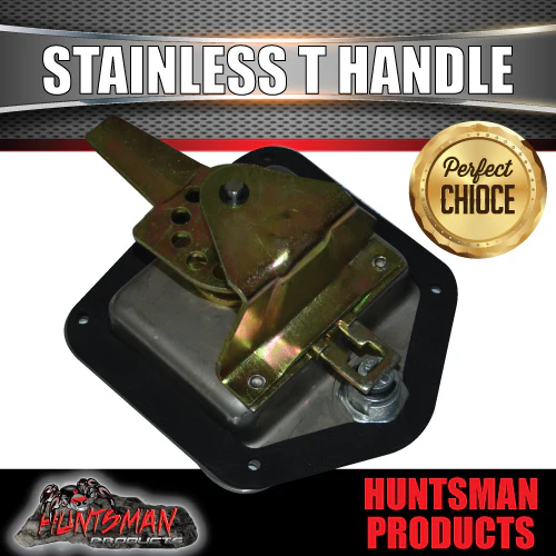 X1 Chrome T Handle Lock Flush Mount. Stainless Steel. Tool Box Trailer Canopy - Image 3