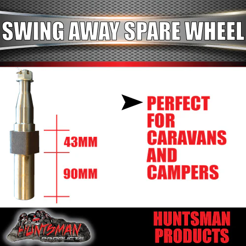 Rear Bar Swing Away Spare Wheel Bracket Hinge Kit.  Machined 45X250mm Square Stub Axle For 4wd & Camper Trailers - Image 4