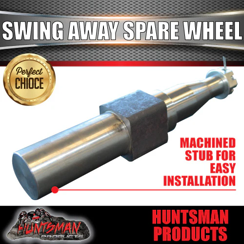 Rear Bar Swing Away Spare Wheel Bracket Hinge & Lock.  Machined 45X250mm Square Stub Axle For 4wd & Camper Trailers - Image 2