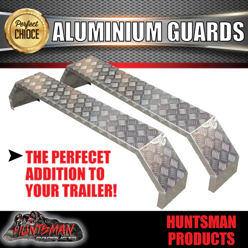 Aluminium Tandem Trailer Caravan Mud Guards 1590mm x 250mm. Suit Slipper Springs. TIG Welded - Image 2