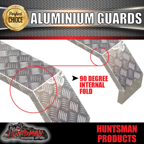 Aluminium Tandem Trailer Caravan Mud Guards 1590mm x 250mm. Suit Slipper Springs. TIG Welded - Image 3