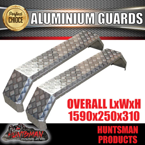 Aluminium Tandem Trailer Caravan Mud Guards 1590mm x 250mm. Suit Slipper Springs. TIG Welded - Image 5