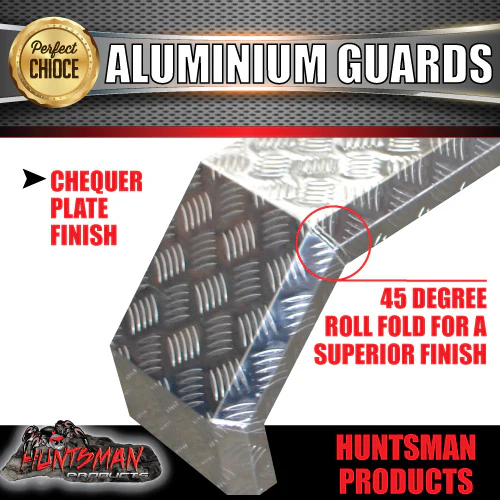 Aluminium Tandem Trailer Mud Guards 1740mm x 250mm. Suit Rocker Roller Springs. TIG Welded - Image 6