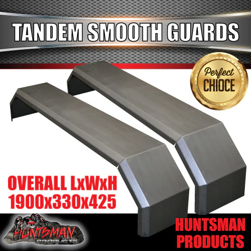 X2 Off Road 1900mm x 330mm Tandem Trailer Mudguards & Steps Smooth Steel For Rocker Roller Springs - Image 5