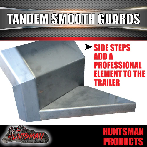 X2 Off Road 1900mm x 330mm Tandem Trailer Mudguards & Steps Smooth Steel For Rocker Roller Springs - Image 7