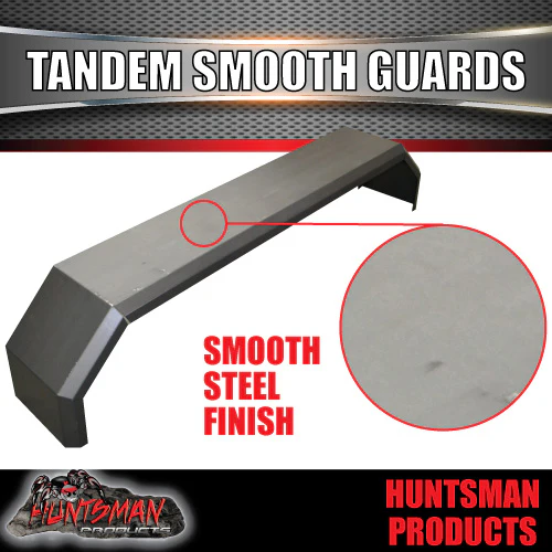 X2 Off Road 1820mm x 330mm Tandem Trailer Caravan Mudguards & Steps Smooth Steel Suit Slipper Springs - Image 4