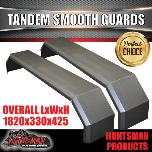 X2 Off Road 1820mm x 330mm Tandem Trailer Caravan Mudguards & Steps Smooth Steel Suit Slipper Springs - Image 6