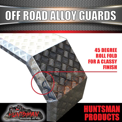 Aluminium Tandem Trailer Mud Guards 1820mm x 330mm. Suit Slipper Springs TIG Welded - Image 3