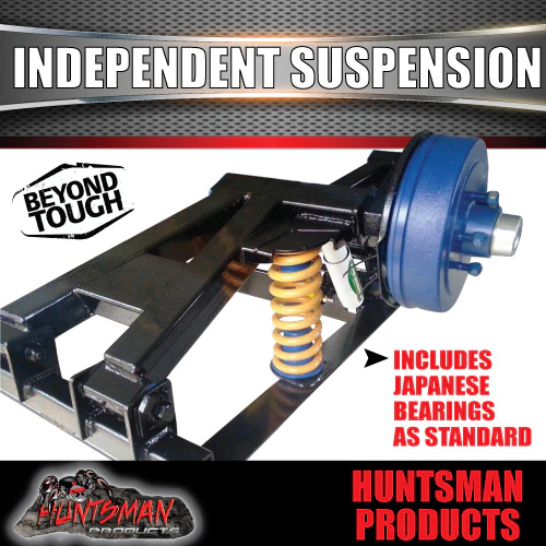 4500Kg Caravan Trailer Tandem Independent Shock & Coil Suspension - Image 4
