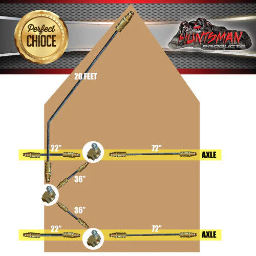 Tandem Boat Trailer Caravan Twin Brake Axle  Hydraulic Disc Drum Brake Flexi Hose Line Kit - Image 2