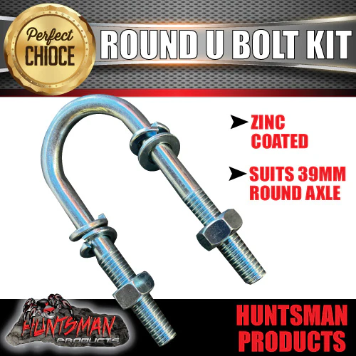 Tandem Trailer U Bolt Kit. 39mm x 115mm Round. With Fish Plates & Axle Pads - Image 2