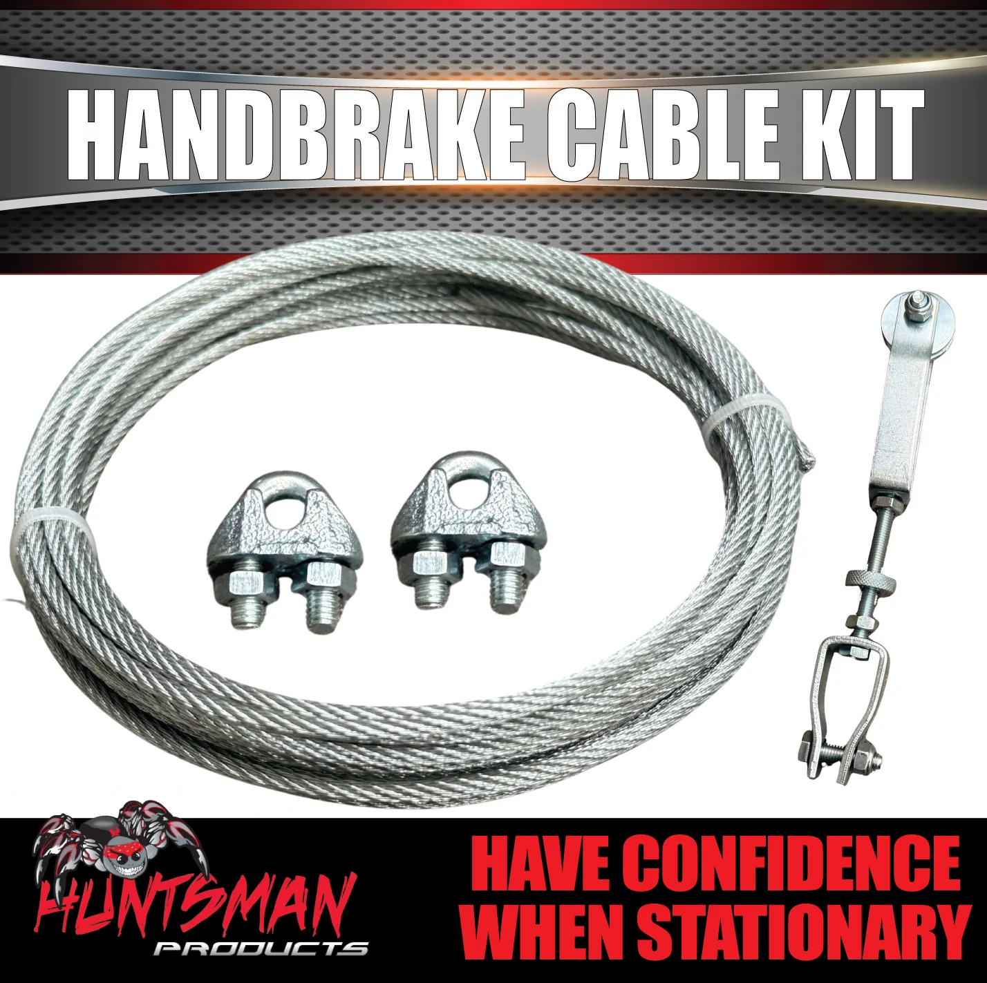Trailer Caravan Mechanical Coupling Base Plate & Cable Kit inc Curved Arm lever - Image 5