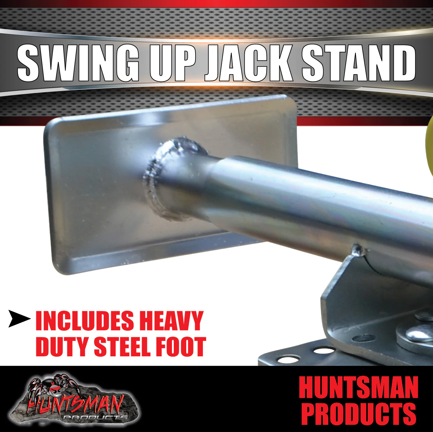 Trailer Caravan Swing Up Jack Stand. 350Kg Rated. Jockey Wheel Style, Greasable - Image 5