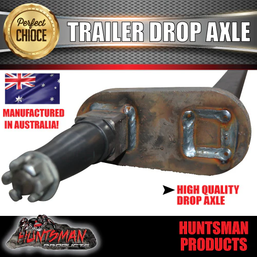 2.5" OR 4" TRAILER CARAVAN DROP AXLE. 40MM SOLID. - Image 2