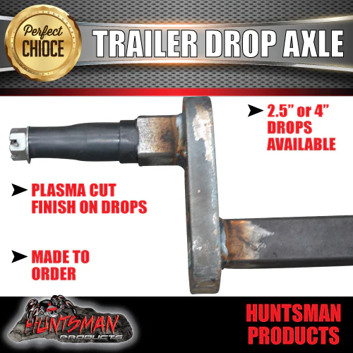 2.5" OR 4" TRAILER CARAVAN DROP AXLE. 40MM SOLID. - Image 3