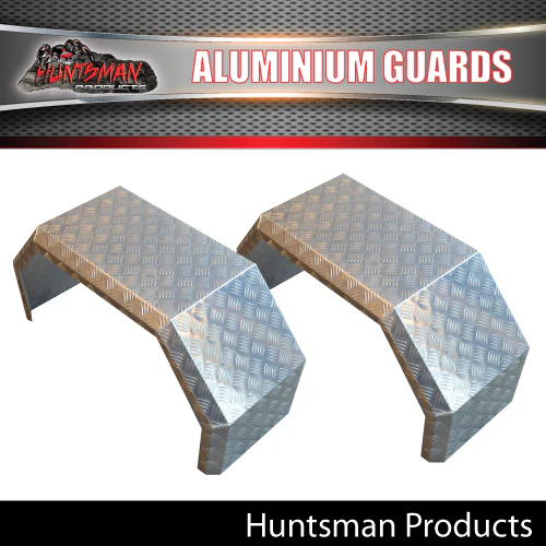 Pair Single Axle Off Road Alloy Chequer Trailer Mudguards Tig Welded front 330mm Wide Guards - Image 3