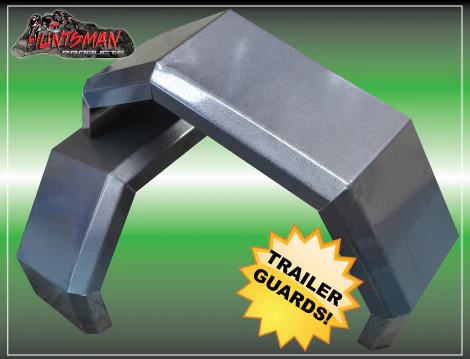 2x Single Axle Off Road Trailer Mudguards, Smooth Steel 330mm Wide Aggressive Folds - Image 5