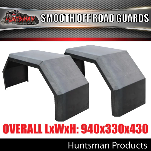 X2 Off Road Trailer Mudguards & Steps Smooth Steel 330mm Wide Aggressive Folds - Image 6