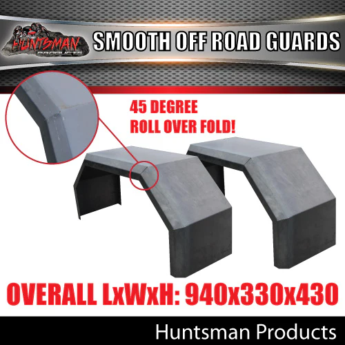 X2 Off Road Trailer Mudguards & Steps Smooth Steel 330mm Wide Aggressive Folds - Image 7