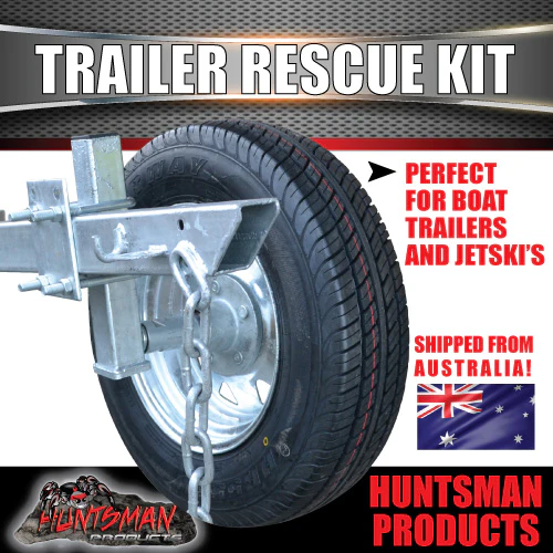 Trailer Rescue Kit , Spare Wheel, 195R14C Tyre & Holder inc hub & LM bearings - Image 2