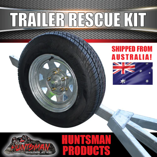 Trailer Rescue Kit , Spare Wheel, 195R14C Tyre & Holder inc hub & LM bearings - Image 3