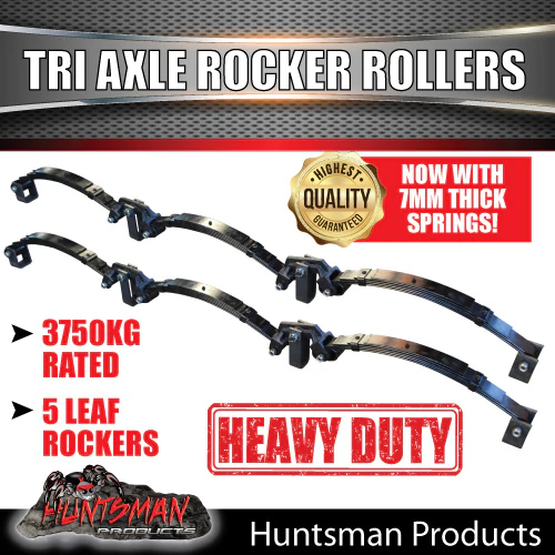 Tri 3750Kg 5 Leaf Rocker Roller Trailer Spring Set & High Tensile 5/8 U Bolt Kit. 7mm Thick Springs! - Image 4