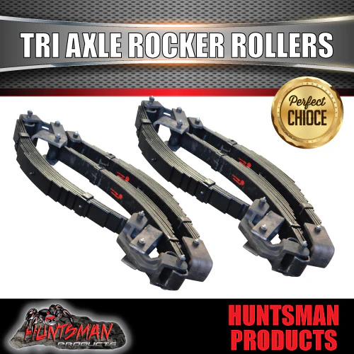 Tri 6750Kg 9 Leaf Rocker Roller Trailer Spring Set & High 5/8 U Bolt Kit. 7mm Thick Springs! - Image 2