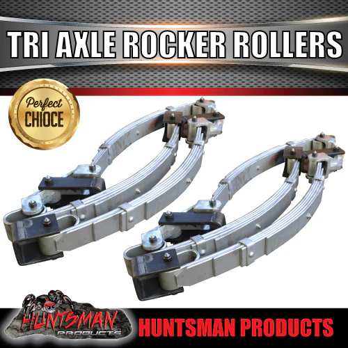 Tri Axle 5 Leaf 3750kg Galvanised Dacromet Rocker Roller Spring Set.  7mm Thick Springs! - Image 3
