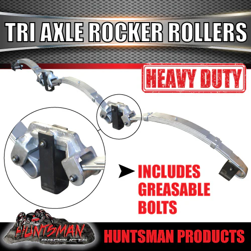 Tri Axle 6 Leaf 4500kg Galvanised Dacromet Rocker Roller Spring Set.  7mm Thick Springs! - Image 2