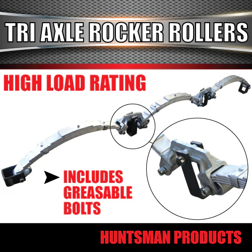 Tri Axle 5250kg 7 Leaf Galvanised Dacromet Rocker Roller Trailer Spring & U Bolt Set. 7mm Thick Springs! - Image 5