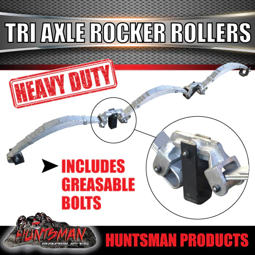 Tri Axle 6750kg 9 Leaf Galvanised Dacromet Rocker Roller Trailer Spring & U Bolt Set. 7mm Thick Springs! - Image 5