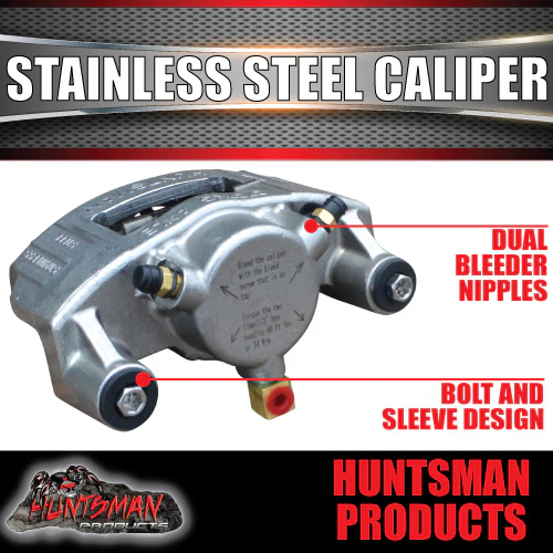x2 Huntsman Products Stainless Steel Trailer Hydraulic Disc Brake Calipers Suits Kodiak - Image 3